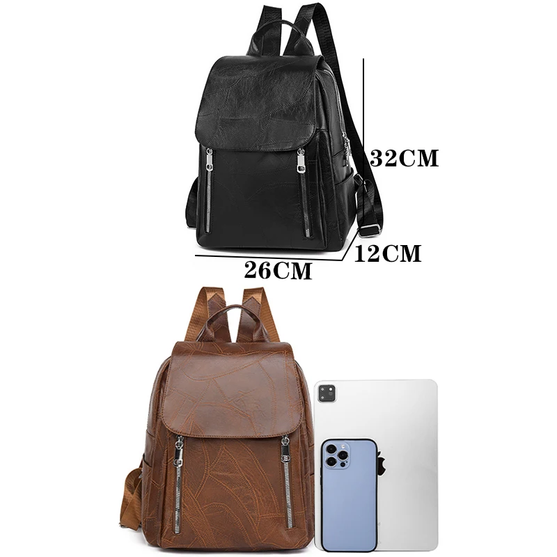 Thickened High Quality PU Backpacks Luxurious Women's Designer Brand Bag Large Capacity Girl Travel Backpack Mochilas Sac A Dos