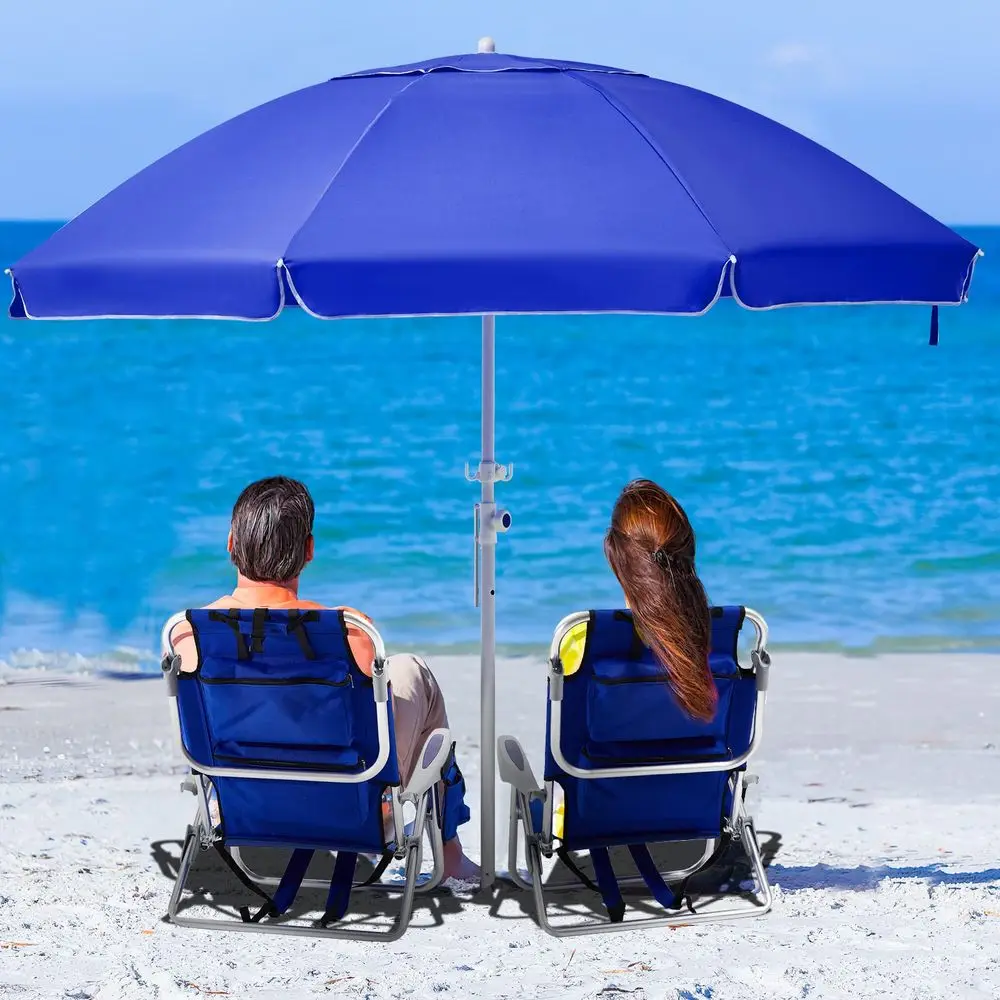 Beach Chair for Adults, 5 Position Backpack Folding Camping Chairs for Outdoor, Beach Chairs with Backpack Straps,Blue