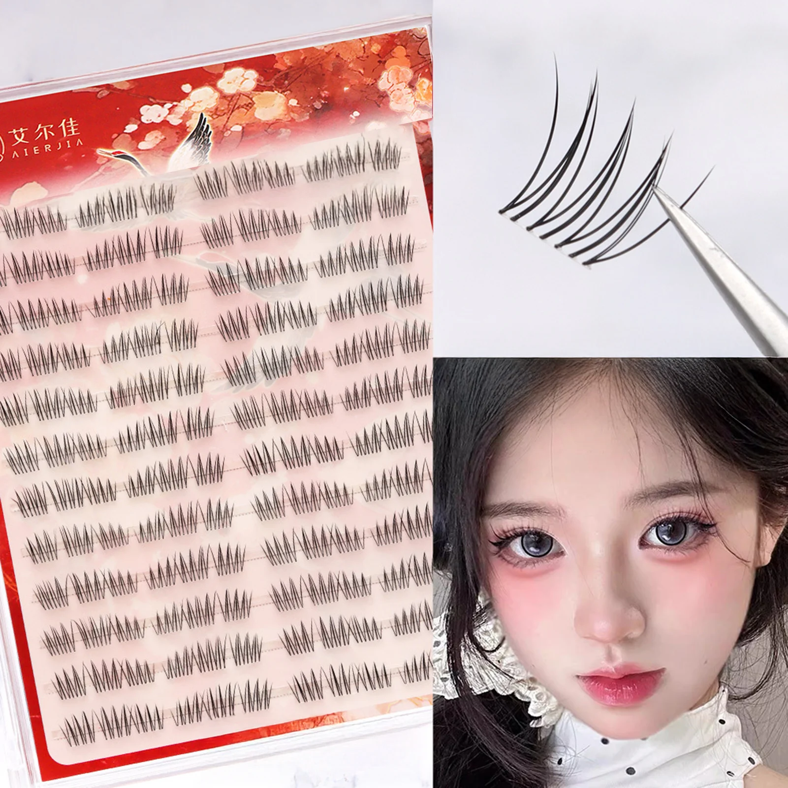 Natural False Eyelashes DIY Thin Band Resuable Lashes Ultra-Light Long-Lasting Fake Lashes Korean Style Women Makeup Supplies