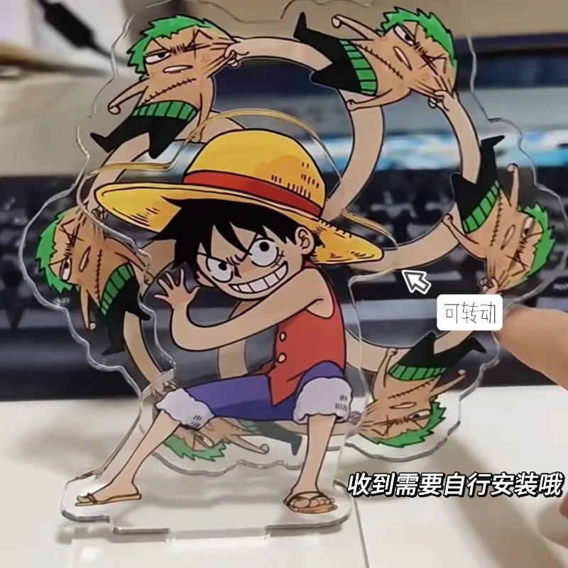 One Piece Monkey D Luffy cartoon cute DIY acrylic stand personality rotatable abstract ornament card anime peripheral wholesale view 5