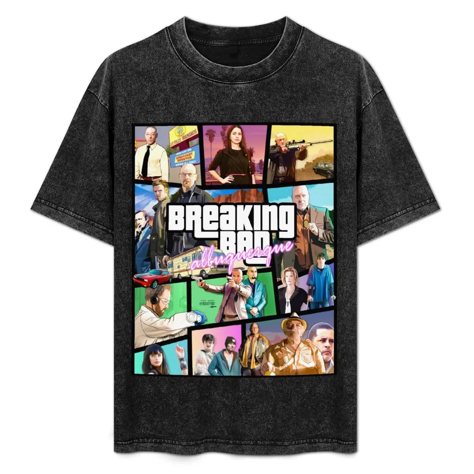 

breaking bad Albuquerque custom GTA art poster T-Shirt korean fashion blue lock Men's t shirts