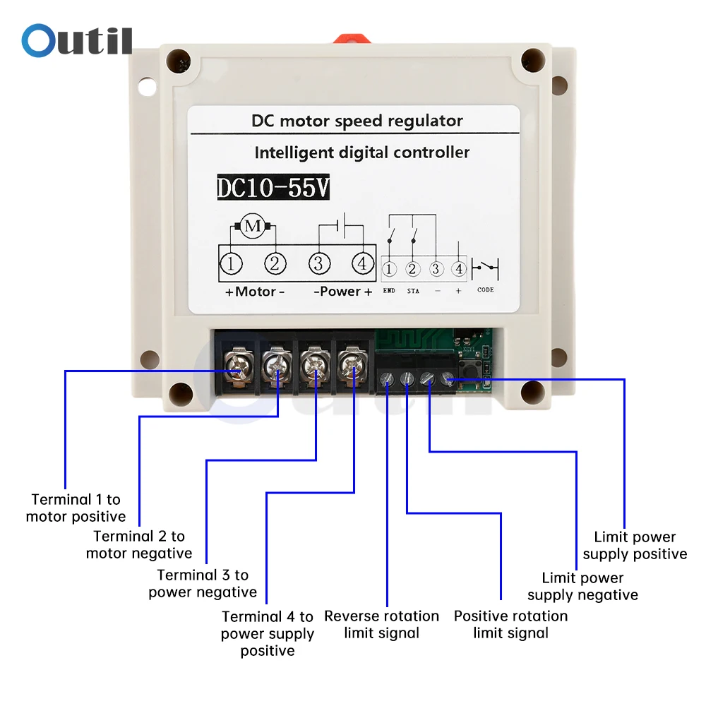 

DC10-55V 30A DC Brushed Motor Speed Regulator Intelligent Digital Controller Voltage Current Speed Percentage LCD Display