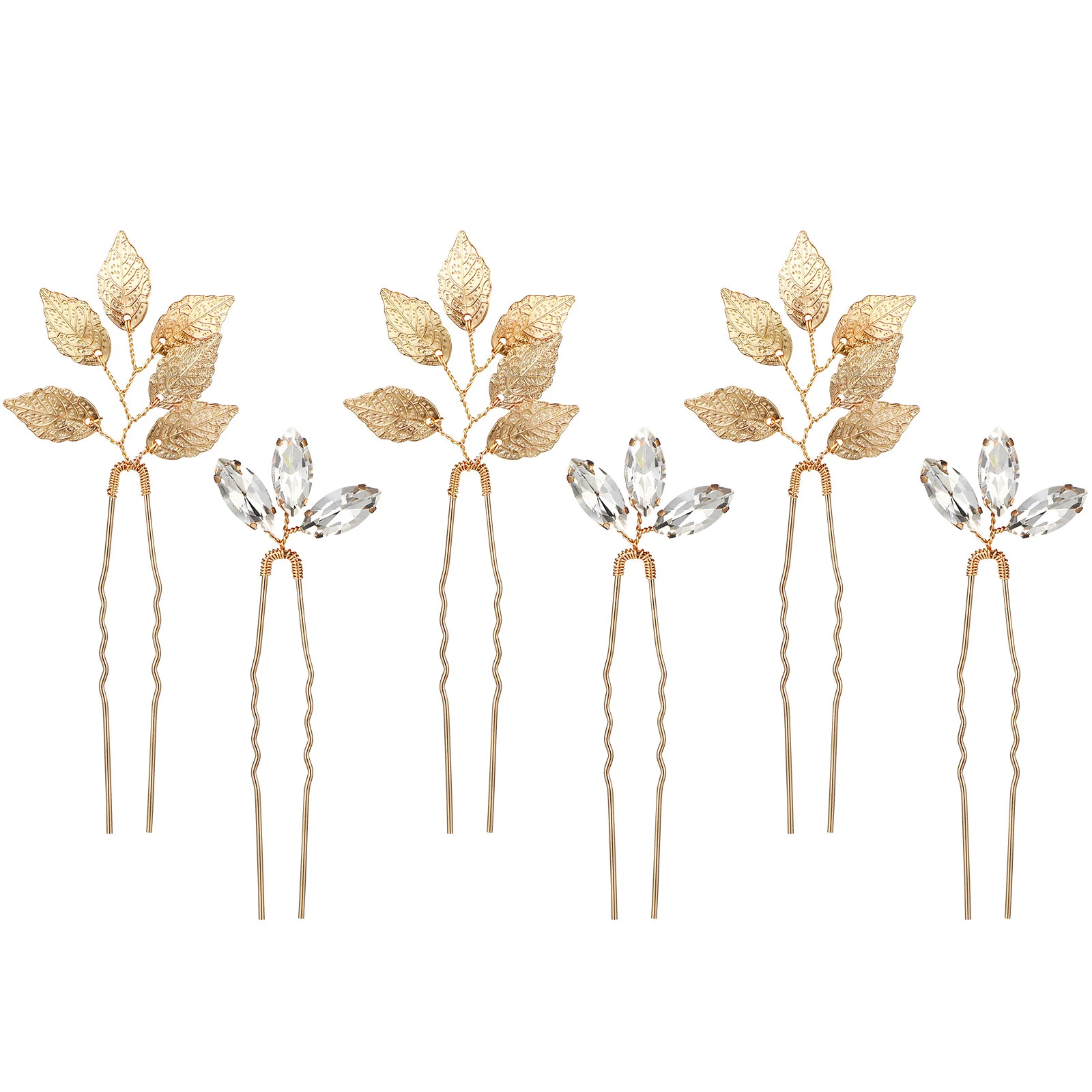 

6 Pcs Rhinestone Hair Accessories Bride Hairpin for Girls Wedding Headpieces Bridal Elegant Fashionable Charm
