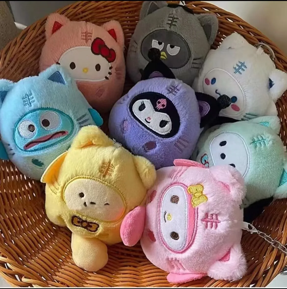 Porte-clés en peluche de la série Chat, Pingouin et Chien, breloques pour sacs, petits cadeaux de vacances pour enfants et filles