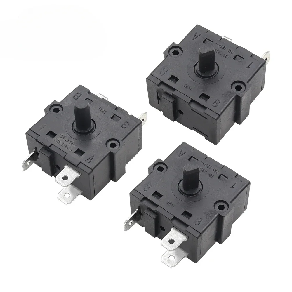 20PCS Rotary Selector Switch 2Pin 3Pin 5Pin 16A 250V for Electric Heater Radiator Thermostat Position Control Switch