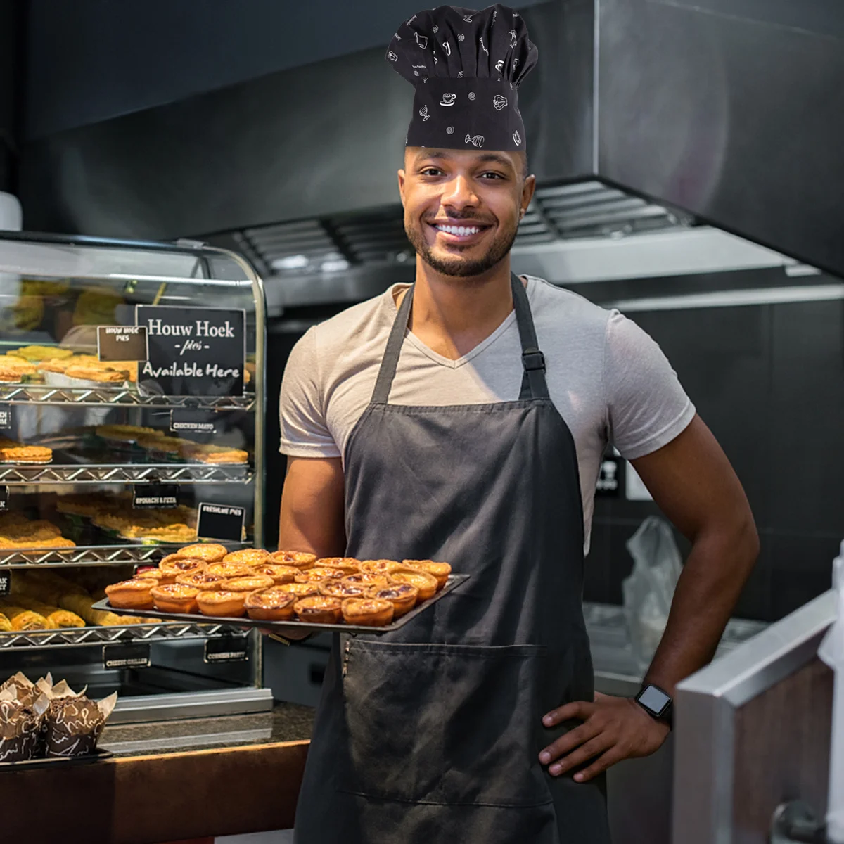 1Pcs Unique Patterns Chef Hat for Restaurant Cooks High-Quality Cotton Polyester Easy to Dry and Comfortable Chef Hat