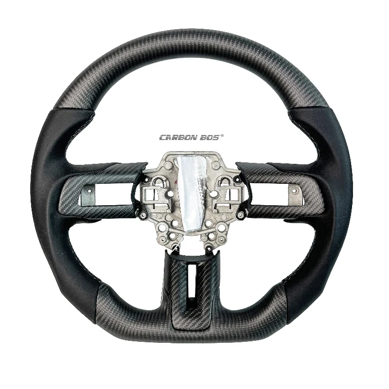 

Suitable Mustang with Smooth Leather Matte Carbon Fiber Sports Wheel Quality 2015-2023 Mustang Automotive Accessori