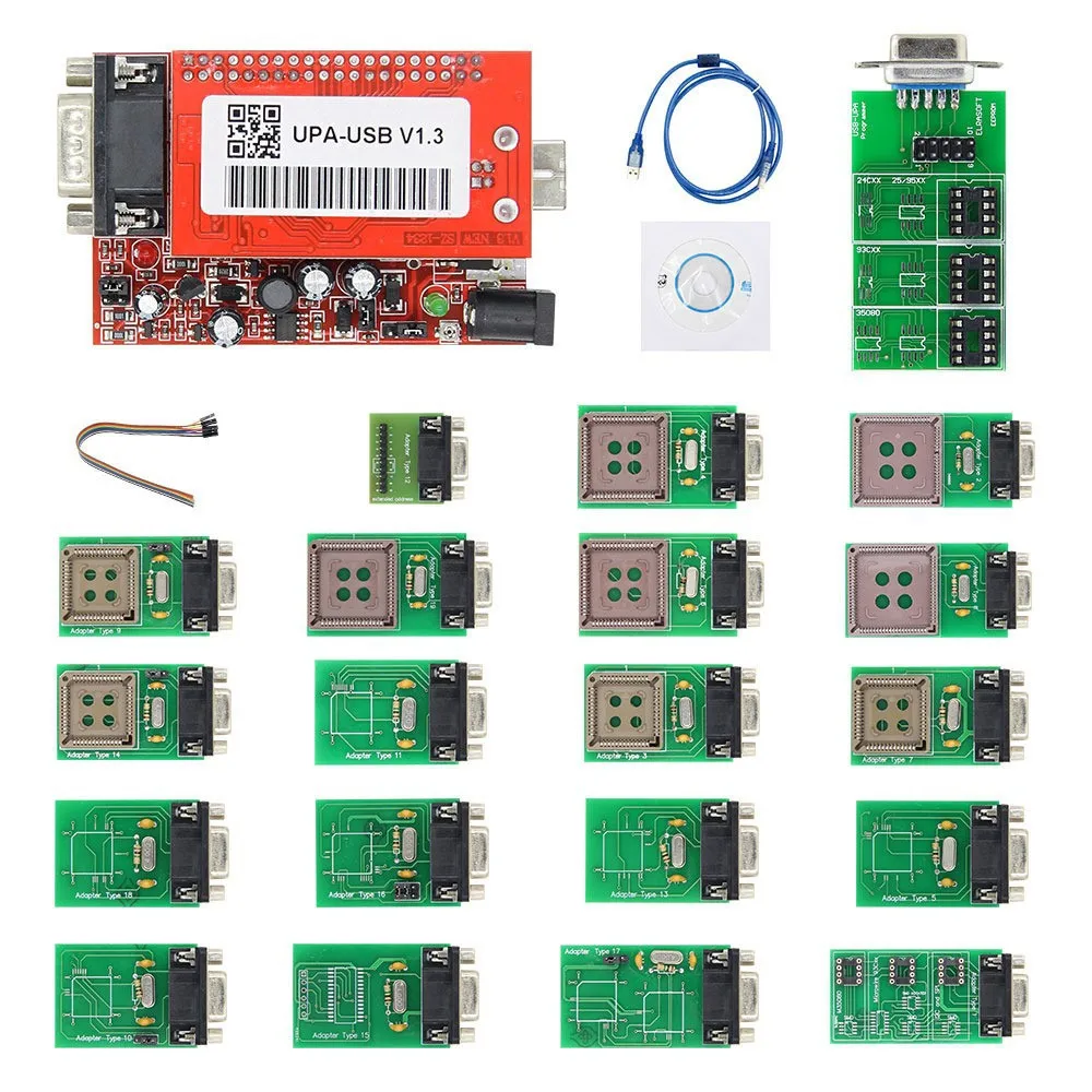 

Главный блок программатора UPA USB V1.3 UPA 19, полный адаптер с 19 модулями