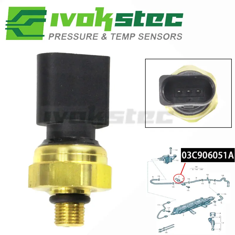 

M10x1.0mm Fuel Oil Pressure Sensor 03C129041B For Audi A3 A8 Q7 VW Passat B6 B7 Golf Mk4 Mk5 Polo Mk4 Jetta Mk5 CC 03C906051A