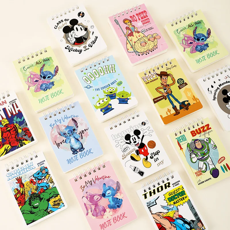 4pcs Disney A7 Tearable Notebook Stitch Mickey Student Thickened Notepad Diary Planner School Supplies Stationery Wholesale