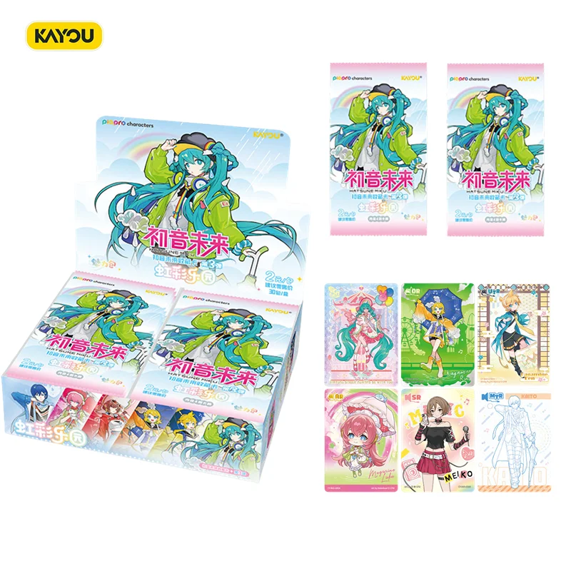 100% Genuine KAYOU Hatsune Miku Trading Cards Rainbow Paradise Vol.3 Charm Pack Collectible Anime Character Cards Game Toy Gifts