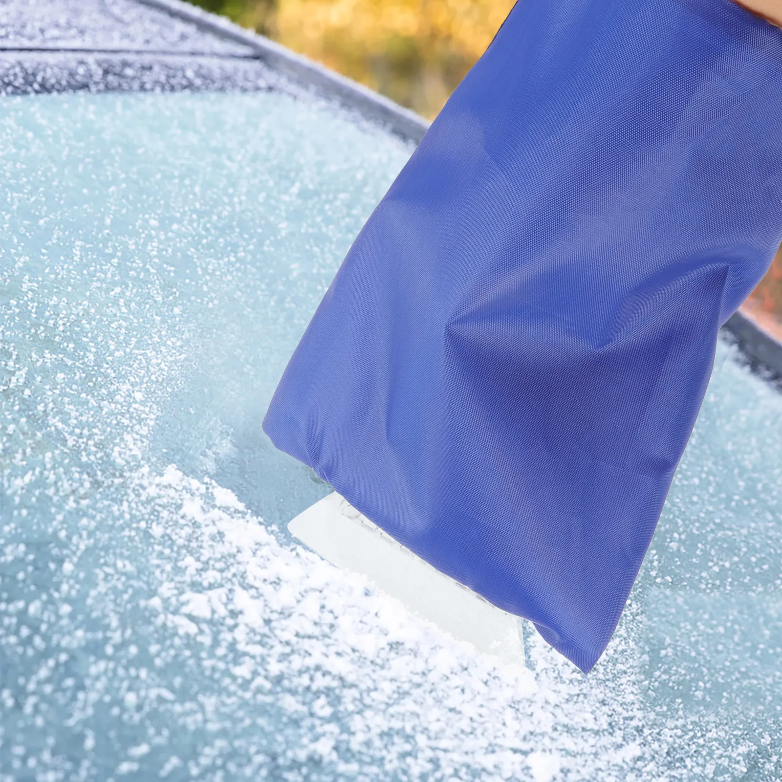 

2pcs Blue Car Snow Shovel Ice Remover Gloves Durable Waterproof Professional Window Scraper Fits All Sizes Outdoor Use