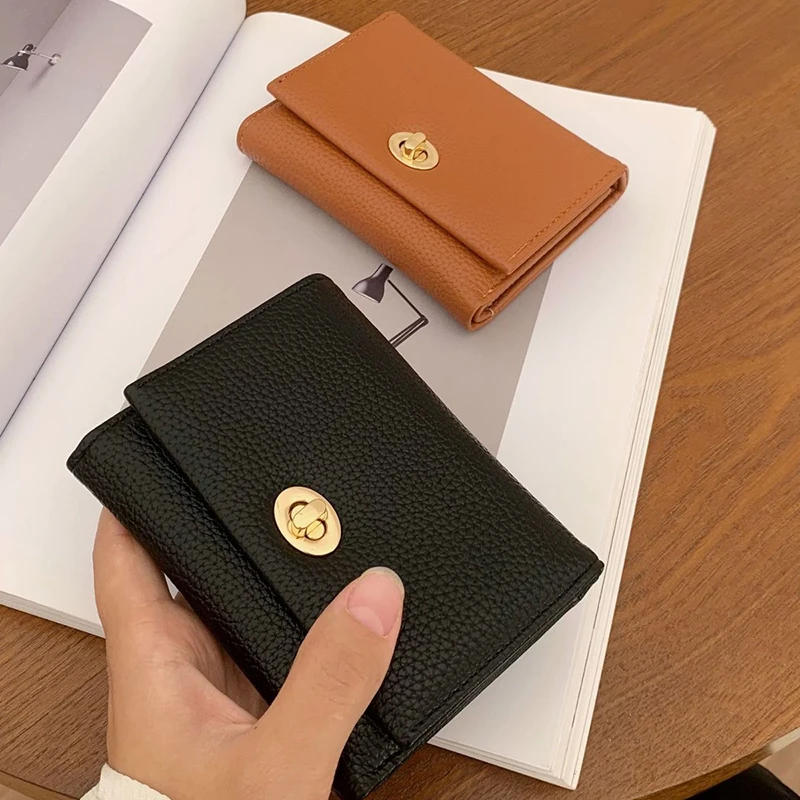 Exquisite Minimalist Ladies' Wallet Foldable with Multiple Card Compartments Coin Pocket Short-Style Design for Compact Storage