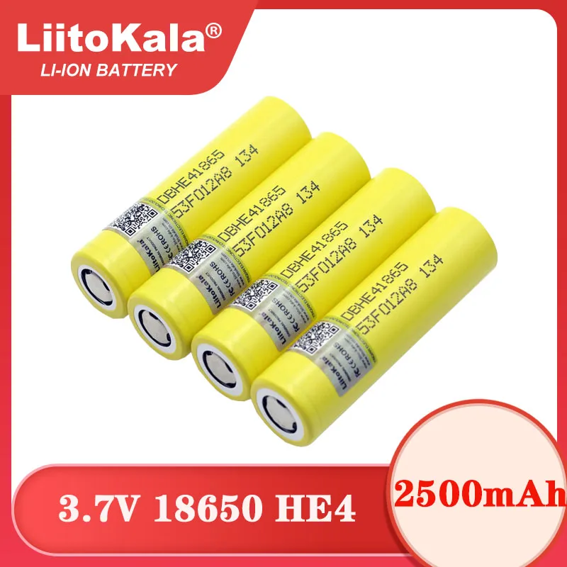 Liitokala nowy oryginalny akumulator HE4 18650 2500mAh Li-lon 3.7V akumulatory zasilające do użytku z elektronarzędziami