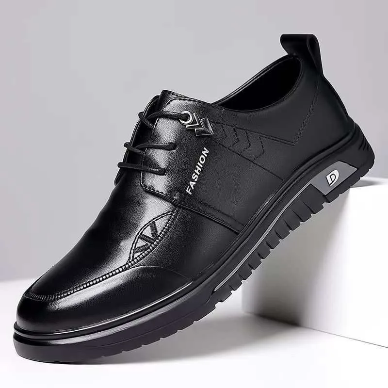 

Men's leather shoes for business, casual, breathable, soft sole, breathable, versatile, anti-slip and comfortable