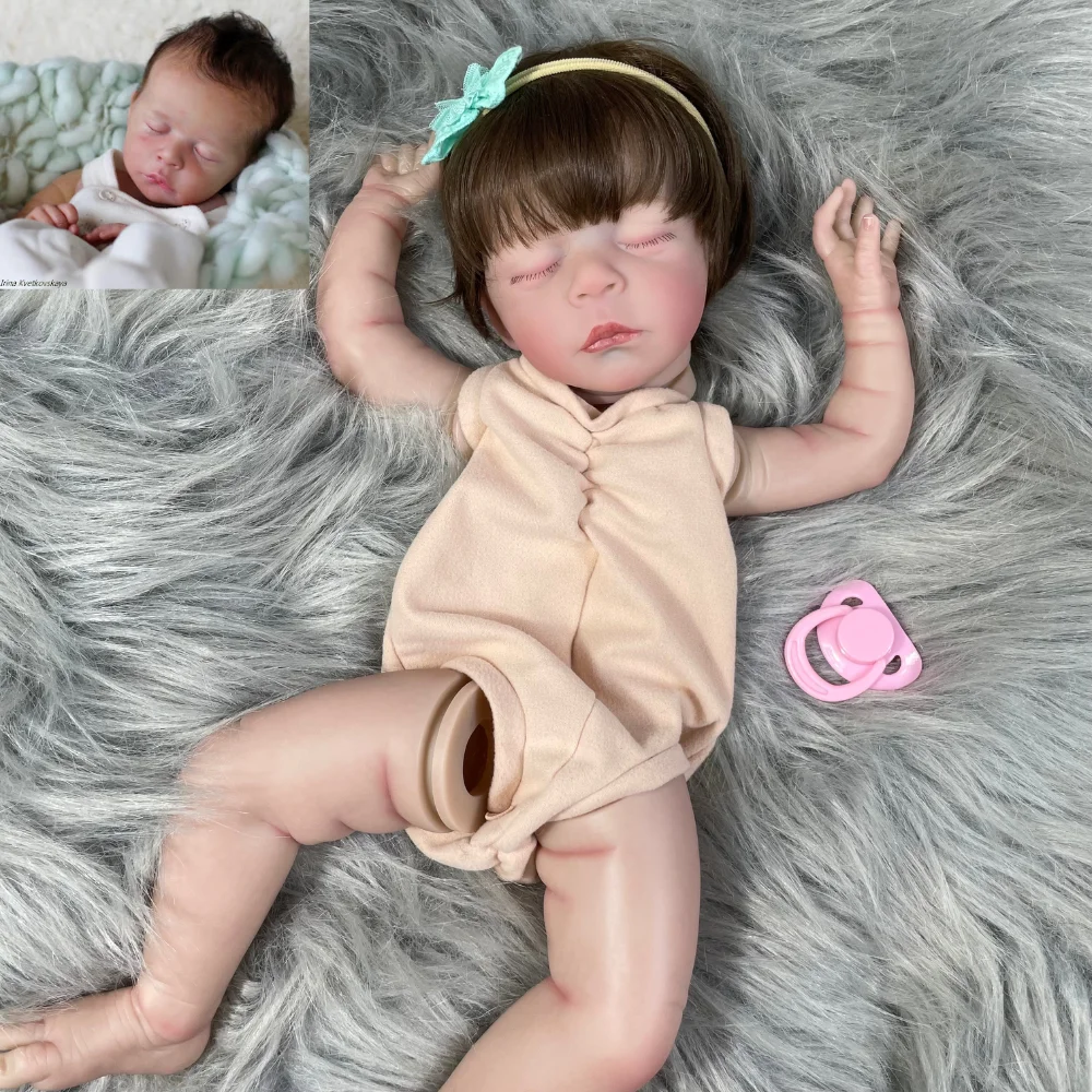 20 inch 3D Painted Skin Vinyl Reborn Baby Doll Kit Jude With Hair Transplant Lifelike Unfinished Vinyl Doll Mold Parts