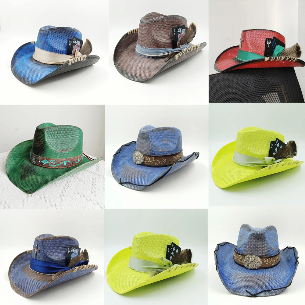 Western summer cowboy hat stra - Paper Straw Color review and price