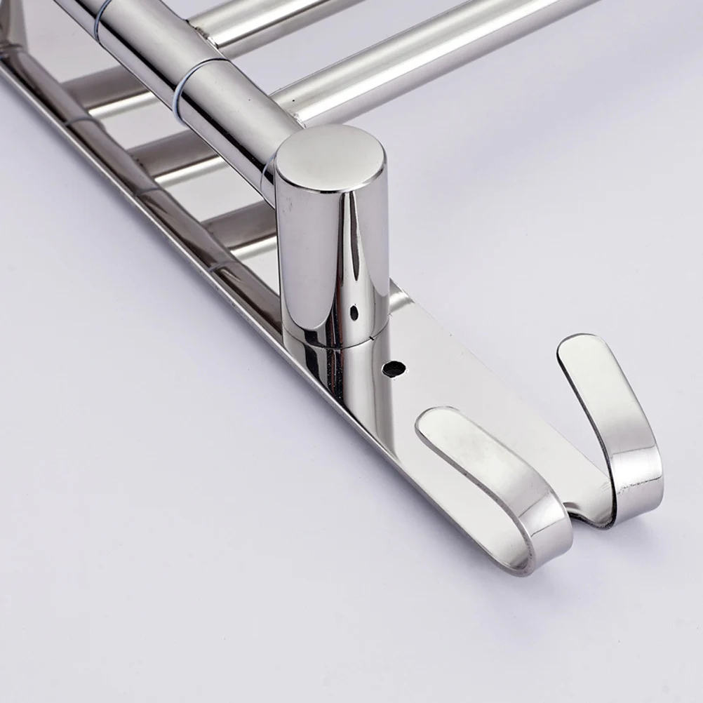 

360° Rotatable Stainless Steel Bar Wall Mounted Anti-Rust Durable Bathroom Shelf Rack No Assembly Required Easy Install Light