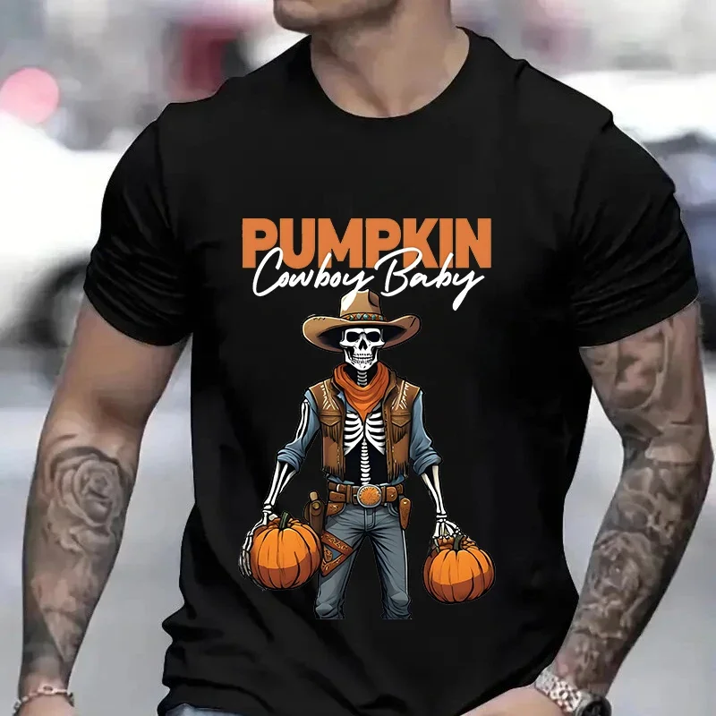 Halloween T-shirt for Men  Skeletons Graphic T Shirts Skeletons Partying Dancing Tee Shirts Funny Spooky Shirt Short Sleeve Tops