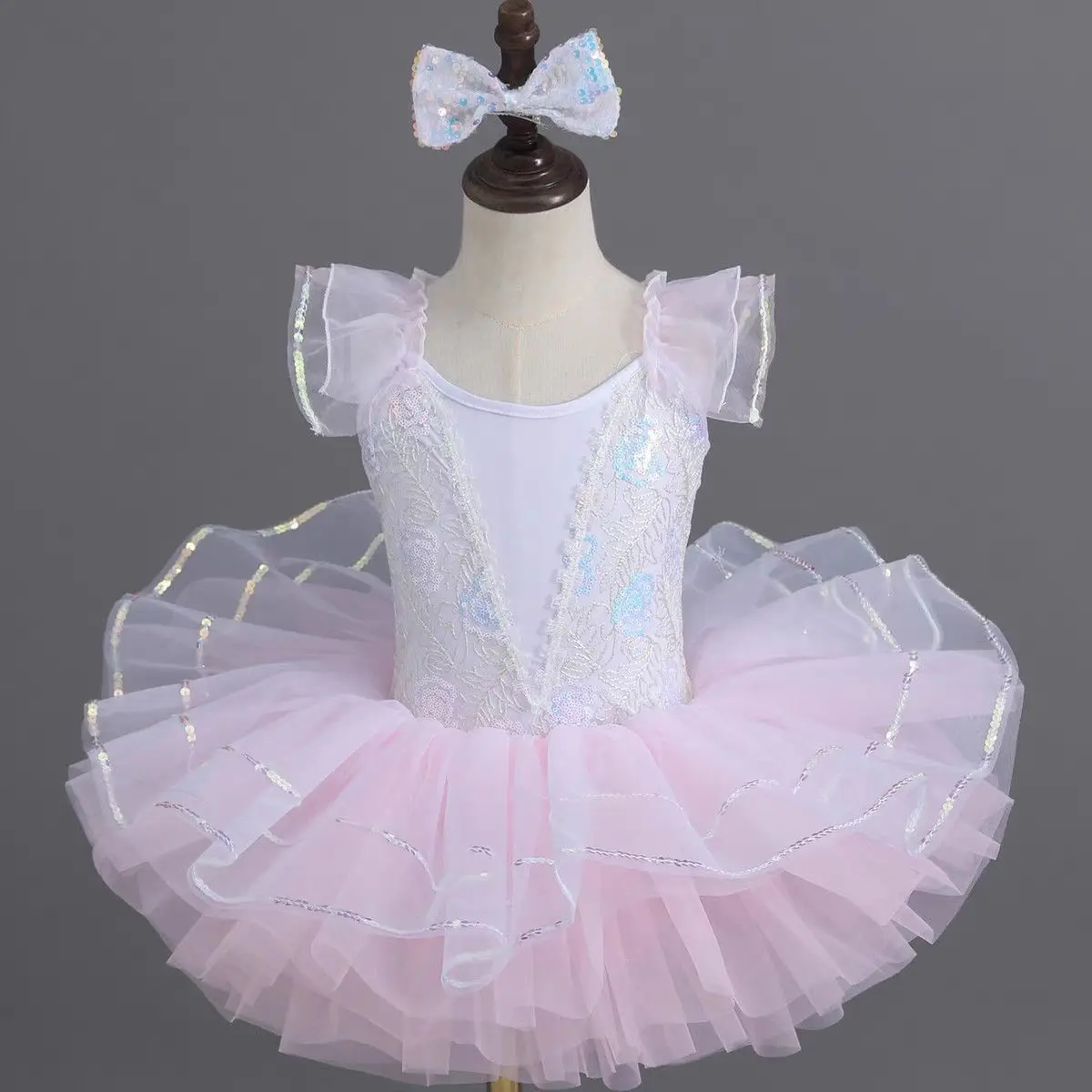 Summer Children's Day Performance Girl Ballet Dance Dress Princess Fashion Sequins Dresses Girls Outfit Kids Clothes