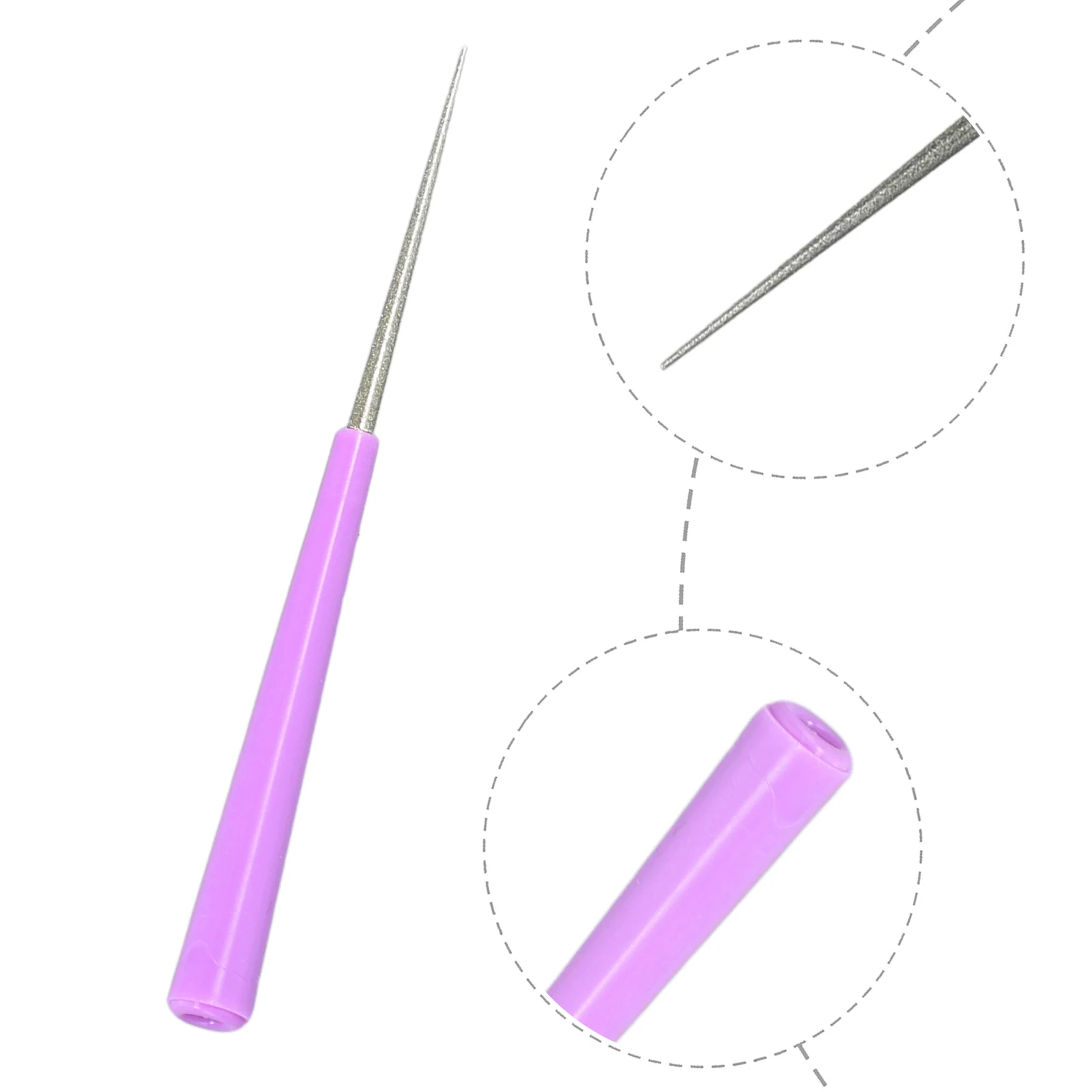 Beading Hole Enlarger 0.6-1.6mm 0.7-4.7mm 1 Pcs ABS+Diamond Jewelry Tools Purple+Silver For Crystals For Pearls