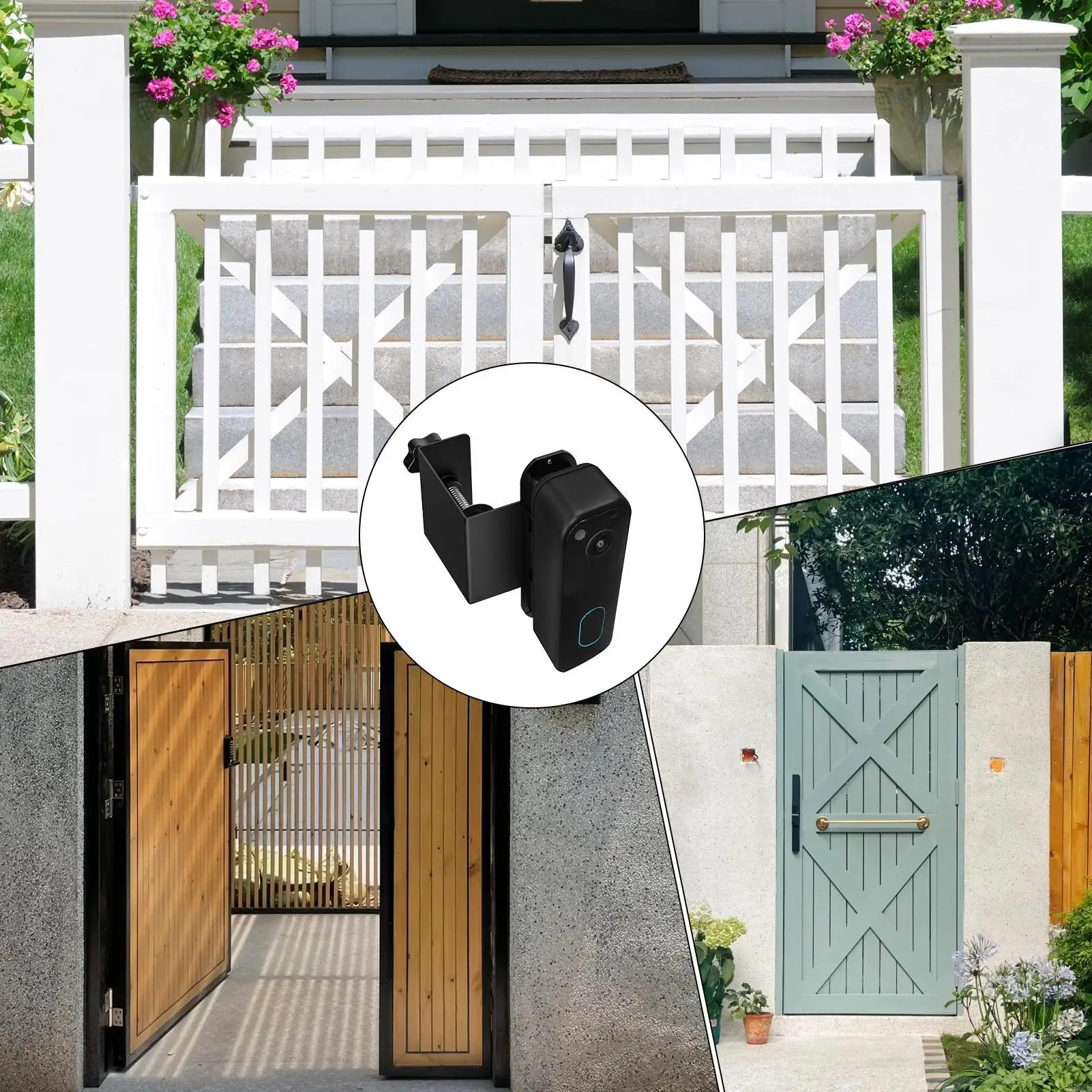 جرس الباب كاميرا جبل قابل للتعديل جرس باب يتضمن شاشة عرض فيديو حامل لا الحفر في الهواء الطلق حامل كاميرات مراقبة عالي الجودة للأمن النوم غرفة الأعمال المنزل