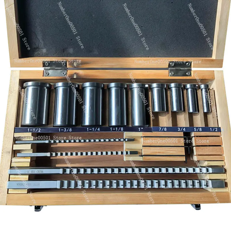 High Speed Steel HSS 18PCS Set Imperial Broach Set Keyway Broach Guide Sleeve 1/2B 5/8B 3/4B Metric