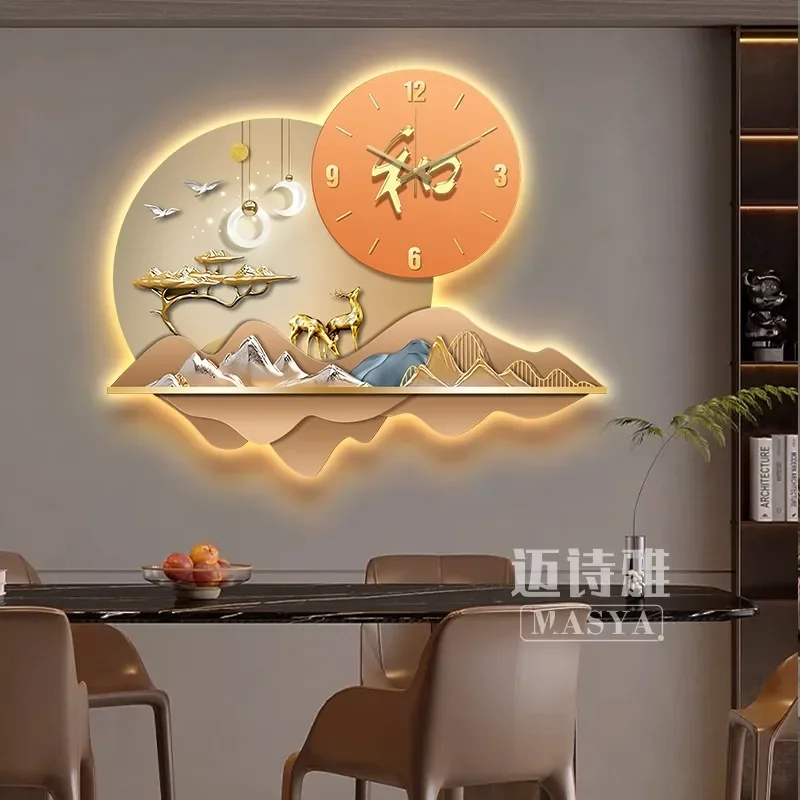 Cute Restaurant Wall Clocks Art Mural Simple Nordic Led Luxury Xenomorph Wall Watch Creative Reloj De Pared Home Decoration