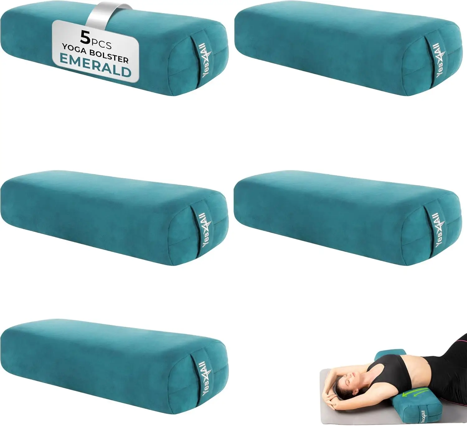 Triple-Layer Sponge Yoga Bolster Pillow for Restorative Yoga & Meditation - Versatile Yoga Support Pillow, Balance & Poses Modif