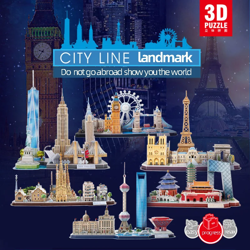 Cubicfun city landmarks building DIY Assembly model construction toys decoration gift for family