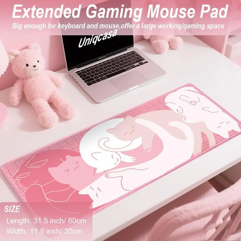 Gaming Mouse Pad Extended Anime Mouse Pad Large Cute Kawaii Big Computer Mouse Mat Desk Pad with NonSlip Rubber Base