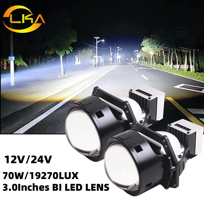 LKA 24V 12V Bi LED Lenses For Car Truck Headlights Projector With Hella 3R G5 Frame 6000K 18000Lux Headlamp Uptrade RHD LHD