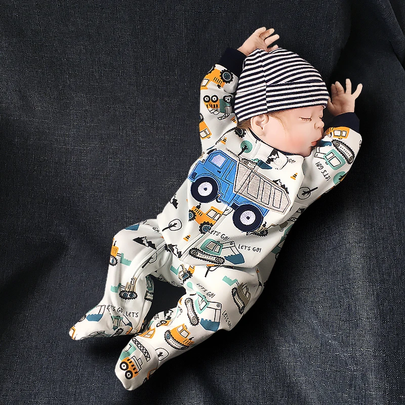 Baby Pajamas Newborn Cotton Zipper Boys Sleepwear Fall Clothes Organic Clothies Girls One Piece Toddler Jumpsuit Bodysuit