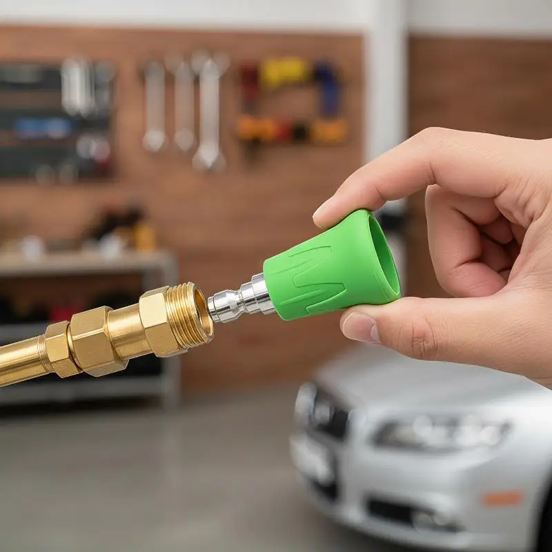 Quick Connect Stainless Steel Car Washer Sector Sprayer Nozzle Tips With Soft Rubber Sleeve High Pressure Wash  Nozzles