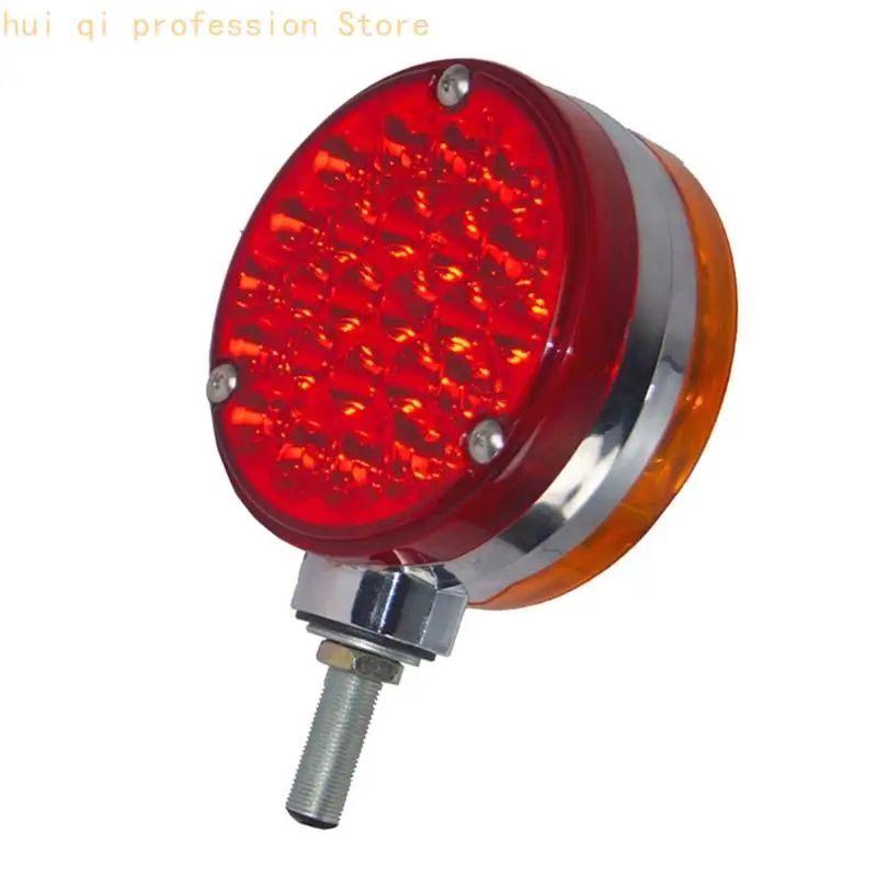 Red Round LED Visibility Fog Light with Two Sided Lens, Mounting Post for Car Motorcycle Bumper Lighting H8WE