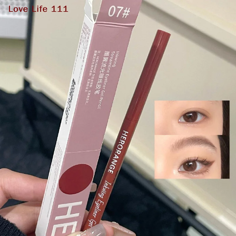 Neuer 10-Farben-Eyeliner-Stift, wasserfest, langlebig, Schwarz, Braun, leicht zu tragender Lidschatten-Konturstift, liegendes Seidenraupen-Make-up