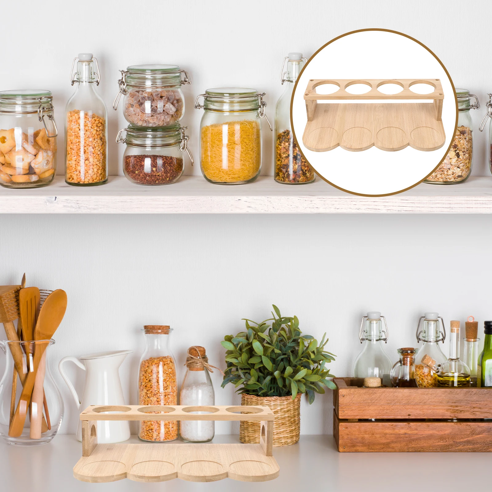 

Wooden Spice Kitchen Storage Jar Holder ganizer Multi use Oil Bottle Holder Wood Seasoning St Functional