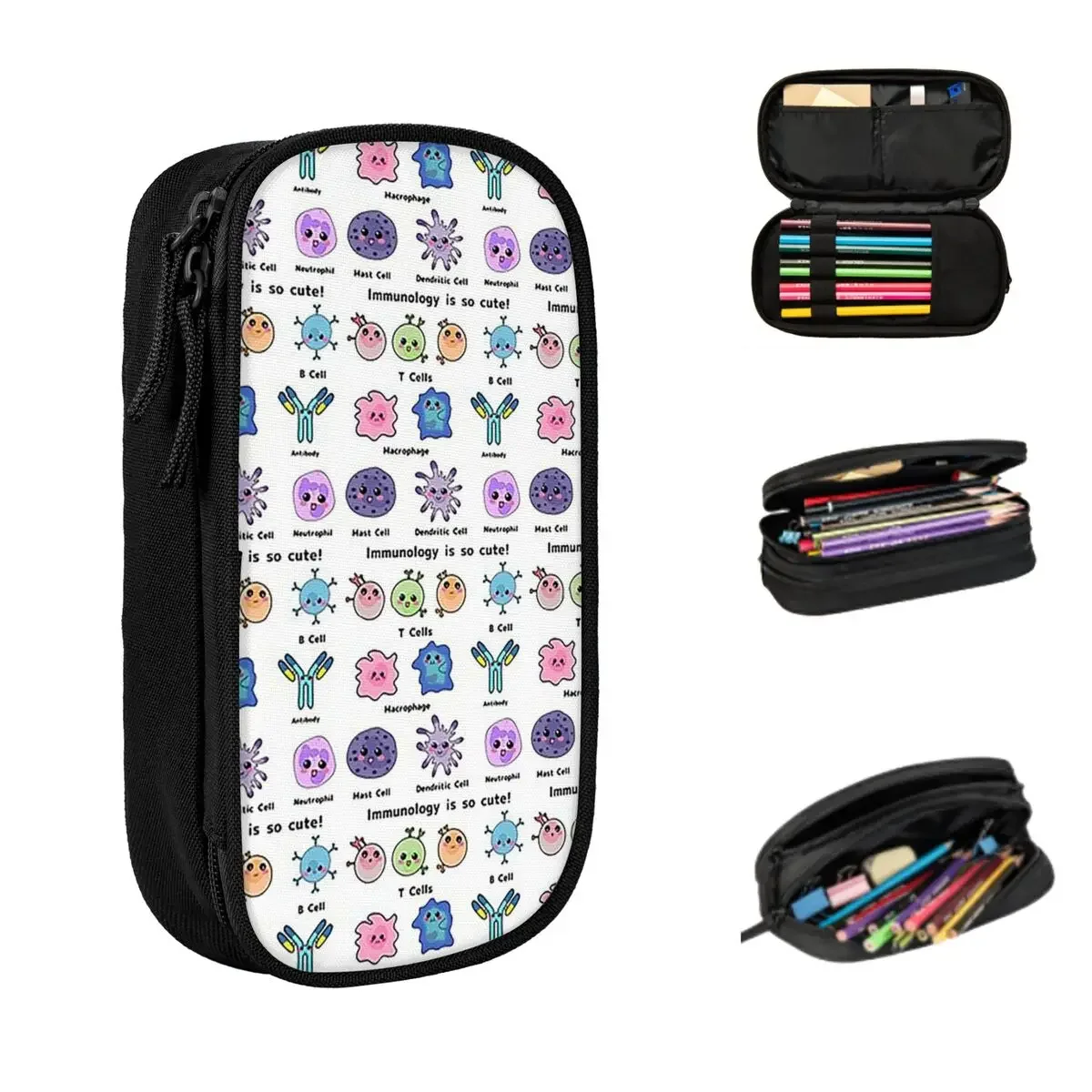 Immunology Is So Cute Version 2 Pencil Cases Big Capacity Pen Bags Pen Box Pencil Pouch For Boys Girls Student Stationery School