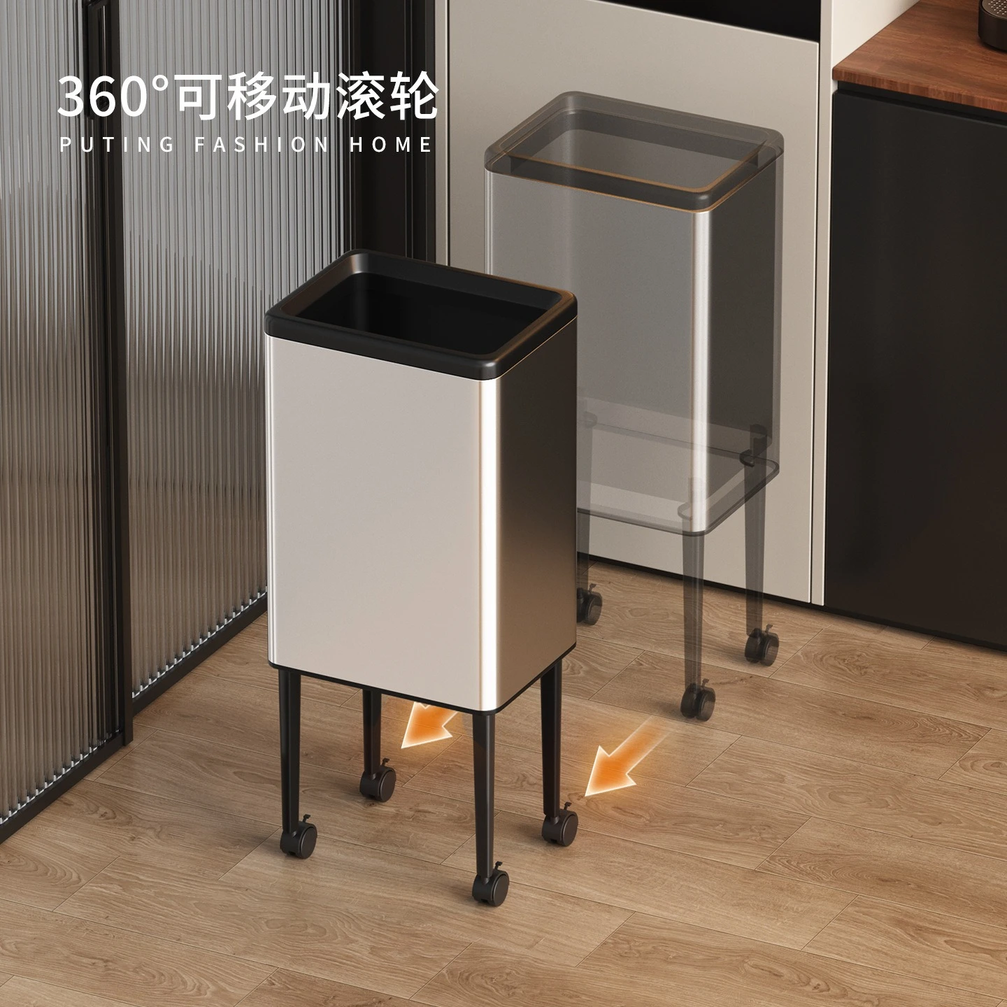 Bathroom Trash Can Garbage Bin Garbage Can Kitchen Trash Can Large Capacity Living Room Household Portable Stool Wastebasket