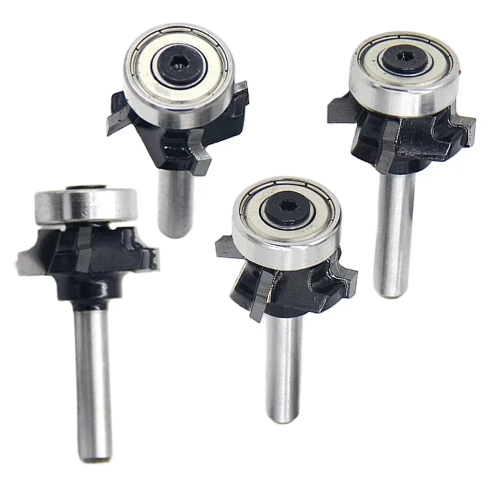 1pc R1/R1.5/R2/R3 4 Flutes Router Bit Woodworking Milling Cutter 1/4in Shank Trimming Cutter For Trimming After Edge Banding