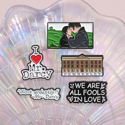 Pride and Prejudice Enamel Pin Custom Mr Darcy Romantic Lover Story Book Brooches Backpack Lapel Badge Jewelry Gift for Readers