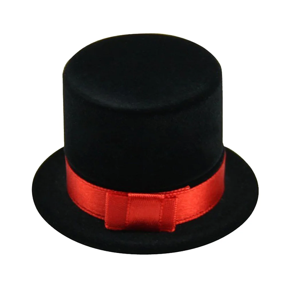 

Hat Shaped Ring Box Black Durable Jewelry Storage Case for Wedding Engagement Christmas Party Decoration Ornament
