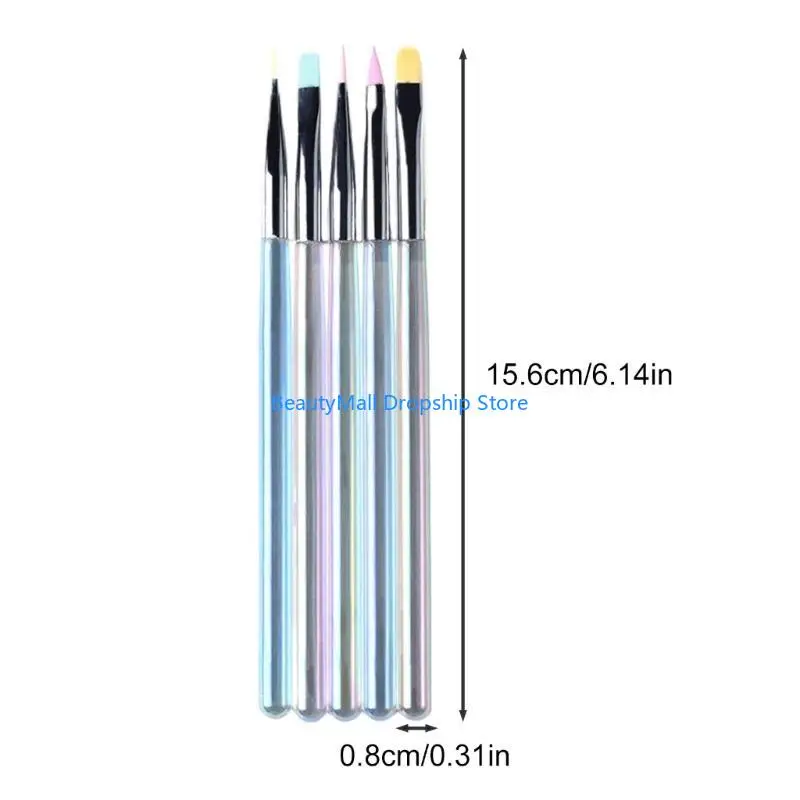 40JD 5 stuks Art Liner borstels manicure kunst nagel schilderen set voor het creëren stijlvolle patronen en ontwerpen
