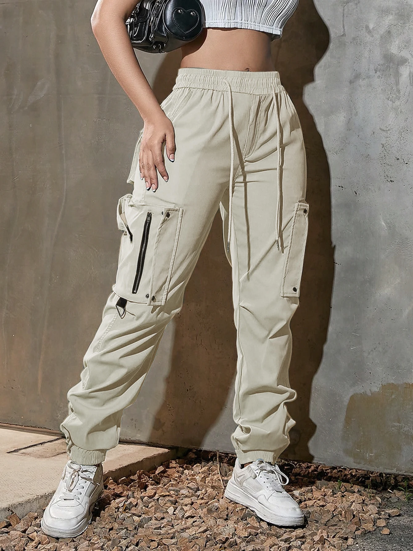 Casual Workwear Pants Women's Spring Summer New American Trend High Street Multi Pocket Straight Leg Long Pants Cross-Border ...