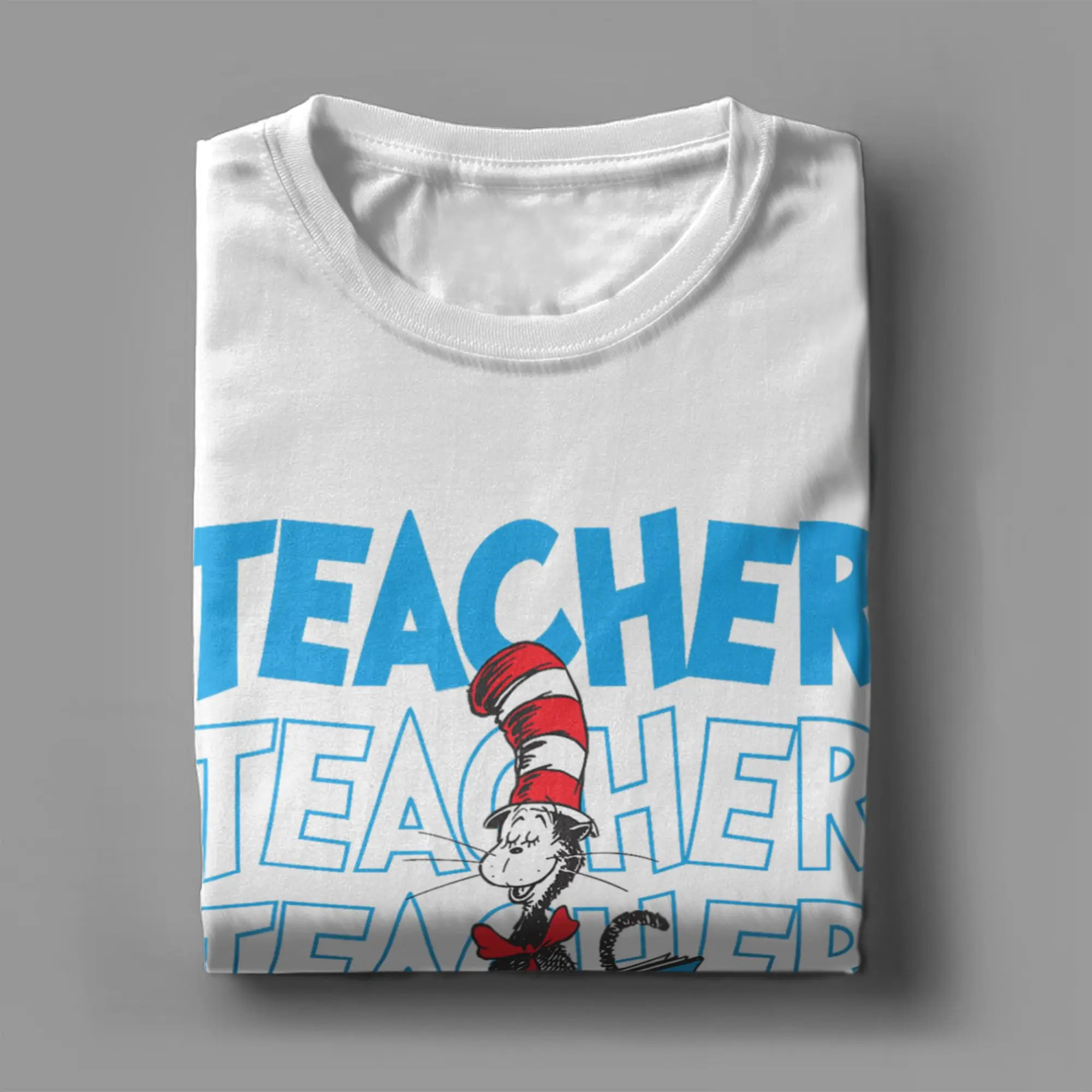 Dr. Seuss Characters Read  T Shirt Summer  Hippie T Shirts Men's Cotton O Neck Plus Size 5XL Clothing Short Sleeve Tshirt