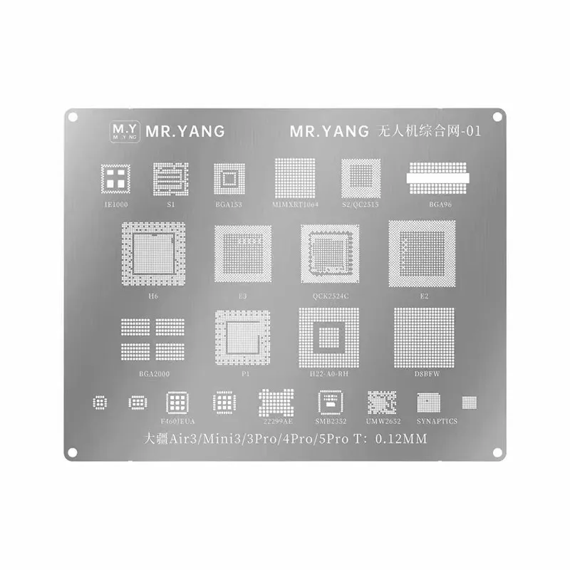 ForM.Y DJI Drone RC2 Solder Paste Stencil Kit T2 1st Gen 2nd Gen Solder Paste Stencil Kit Universal Solder Paste Stencil Station