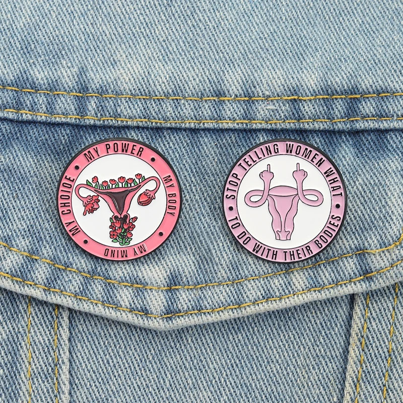 Gebärmutter Gebärmutter Emaille Pins Feminismus Zitate Broschen Revers Abzeichen Mein Körper Mein Bhoice Mein Geist Meine Macht Schmuck Geschenk für Freunde