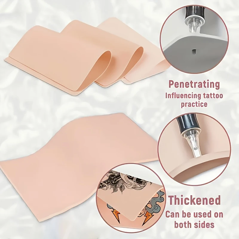 2mm Thickness Tattoo Practice Skin Blank Fake Tattoo Skin for Permanent Makeup Tattoo Beginner Exercise Tool Tattoo Accessories
