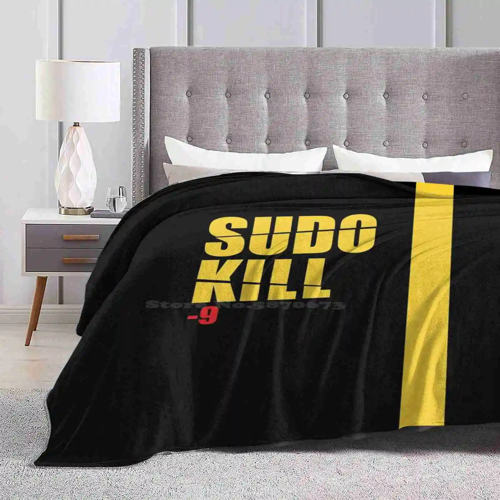 Sudo Kill Yellow Four Seasons Comfortable Warm Soft Throw Blanket Linux Kill Shell Programmer Developer Software Engineer Code