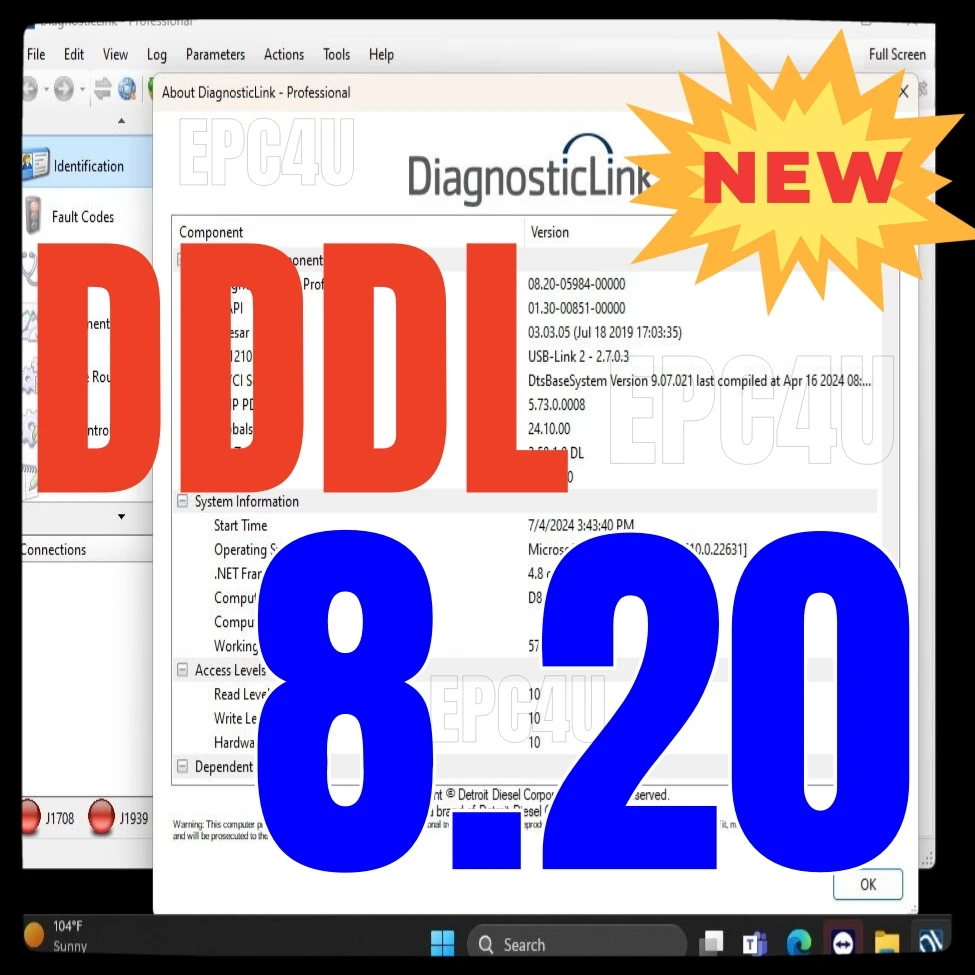 2024 Detroit Diesel Diagnostic Link DDDL 8.20  8.19 SP1 Professional Level 10+Troubleshooting 2023NEW